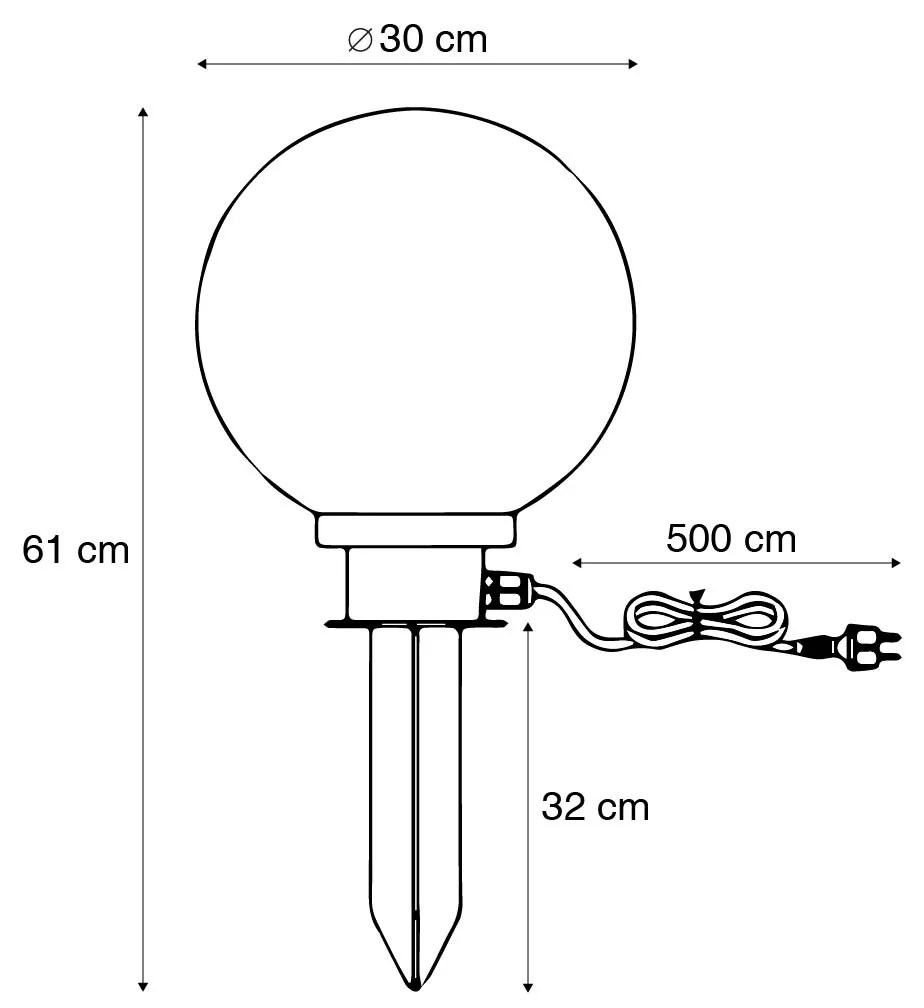 Spot moderno para jardim com vidro fumê 30cm IP44 - Moshi Moderno