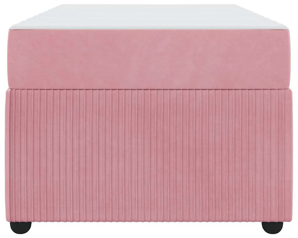 Estrutura de cama com colchão Outros Rosa 90 x 190 cm Veludo