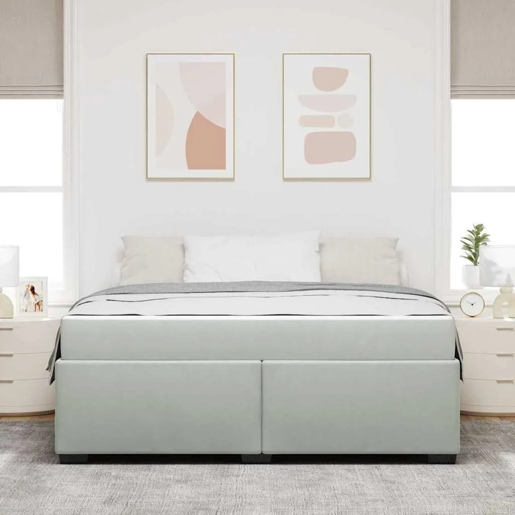 Estrutura de cama com colchão Cinzento-claro 180 x 200 cm