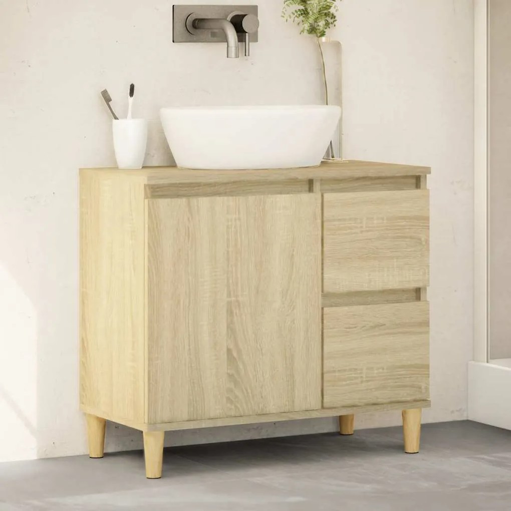 vidaXL Armário WC 65x33x60 cm derivados de madeira carvalho sonoma
