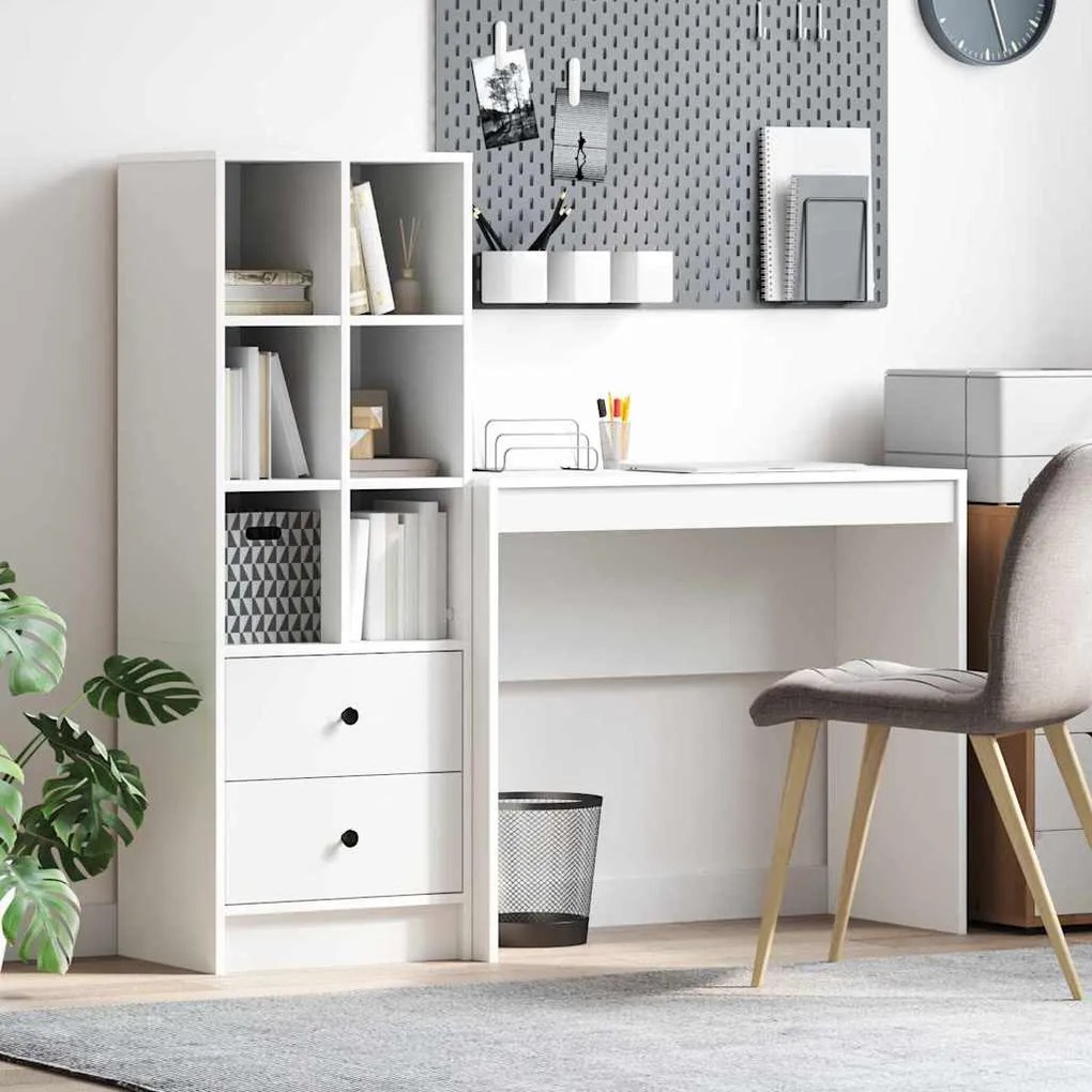 vidaXL Mesa com Armazenamento com gaveta 2 pcs Branco 90 x 40 x 76 cm