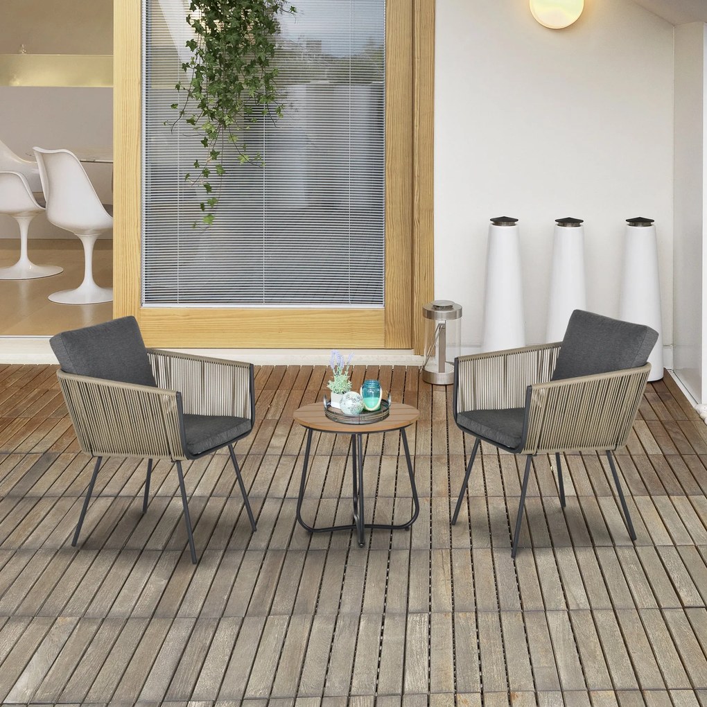 Conjunto de Móveis de Vime Conjunto de Móveis para Jardim 3 Peças Mesa