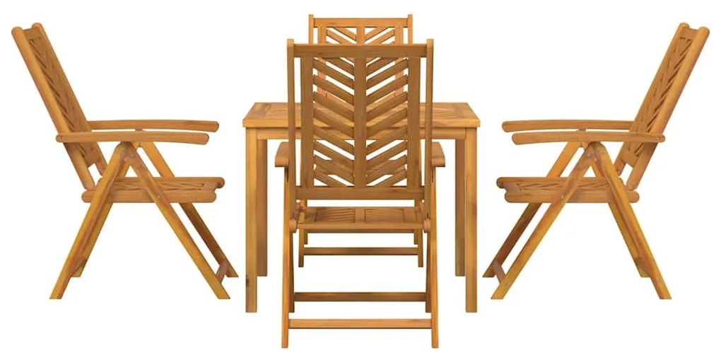 Conjunto de Jantar de 5 Peças Madeira Sólida Acácia
