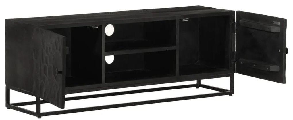 Móvel de TV 110x30x40 cm mangueira maciça e ferro preto