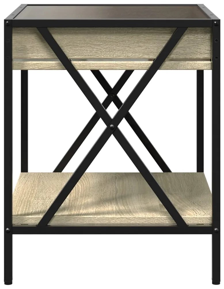 Mesa de centro luzes LED Infinity 40x40x49 cm carvalho sonoma