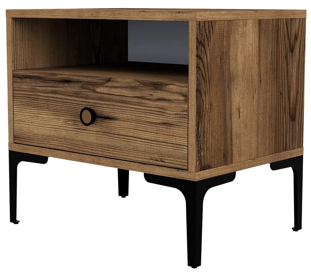 Mesa de Cabeceira Lizbon500 – Nogueira – 56x50,8x40 cm