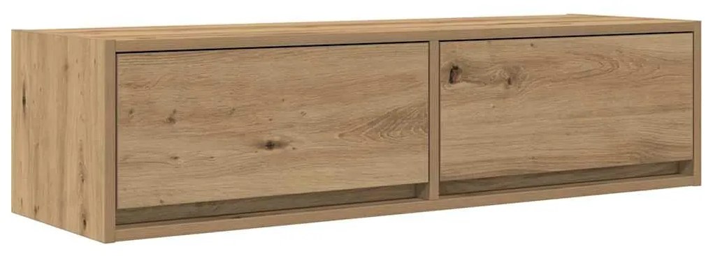 Aparador de TV vidaXL Carvalho Artesanal 100x31x25,5 cm Madeira de Eng