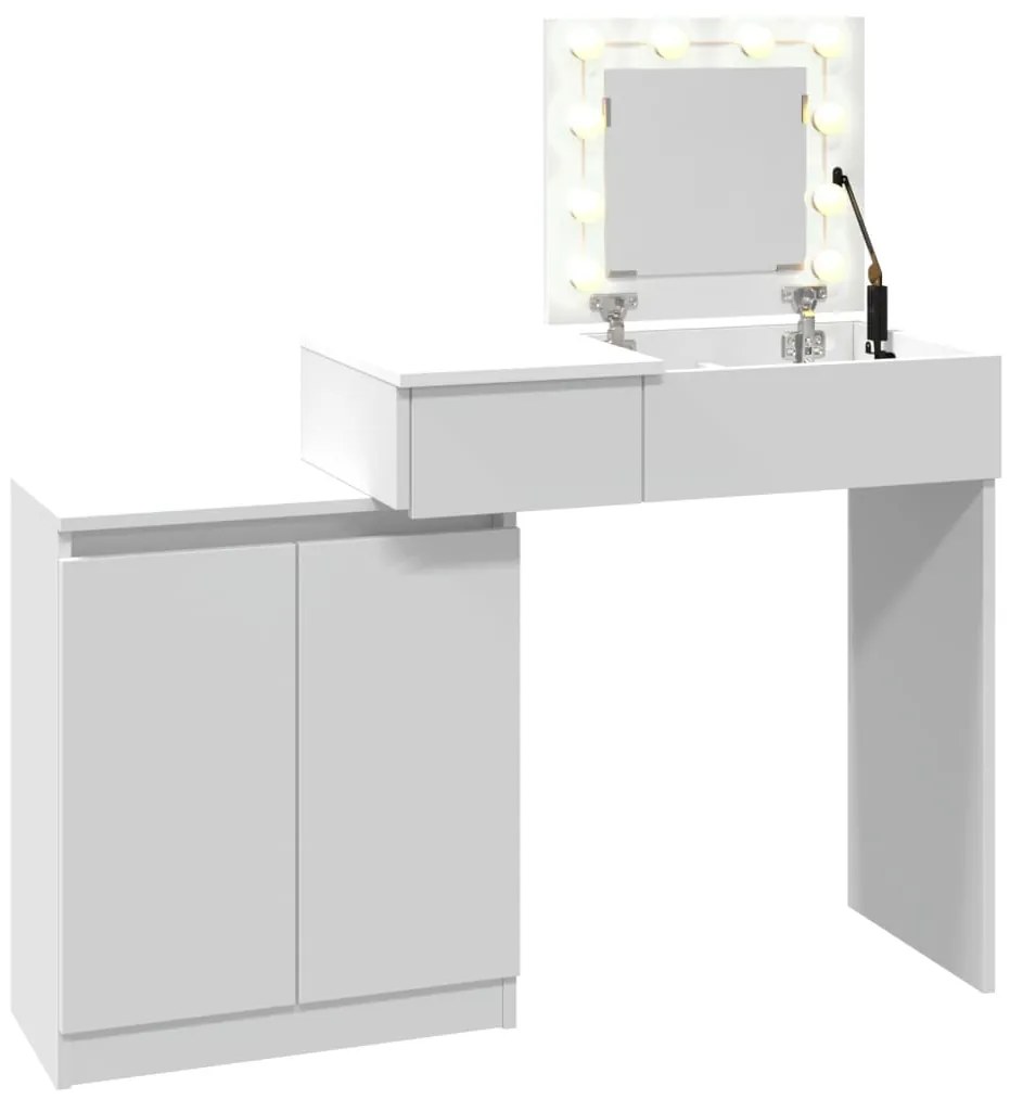 Toucador com LED 115x37x110,5 cm branco