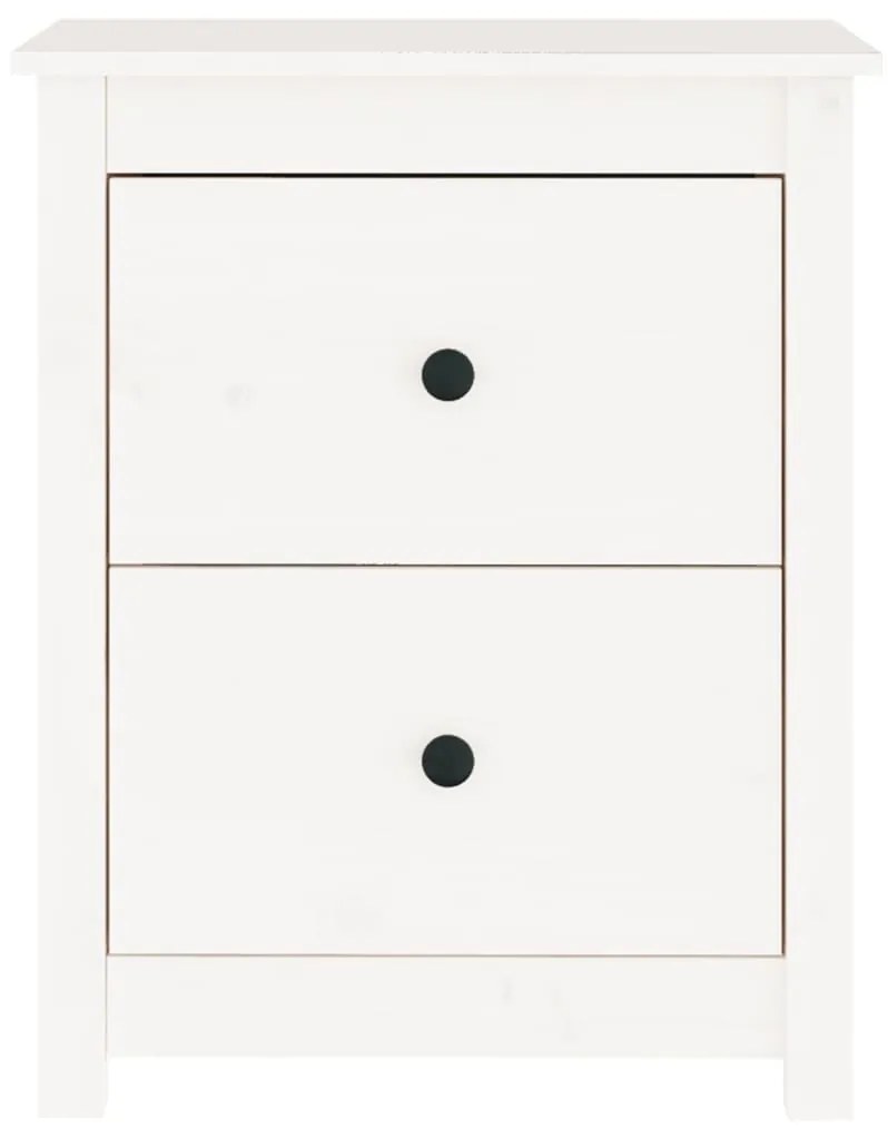 Mesas de cabeceira 2 pcs 50x35x61,5 cm pinho maciço branco