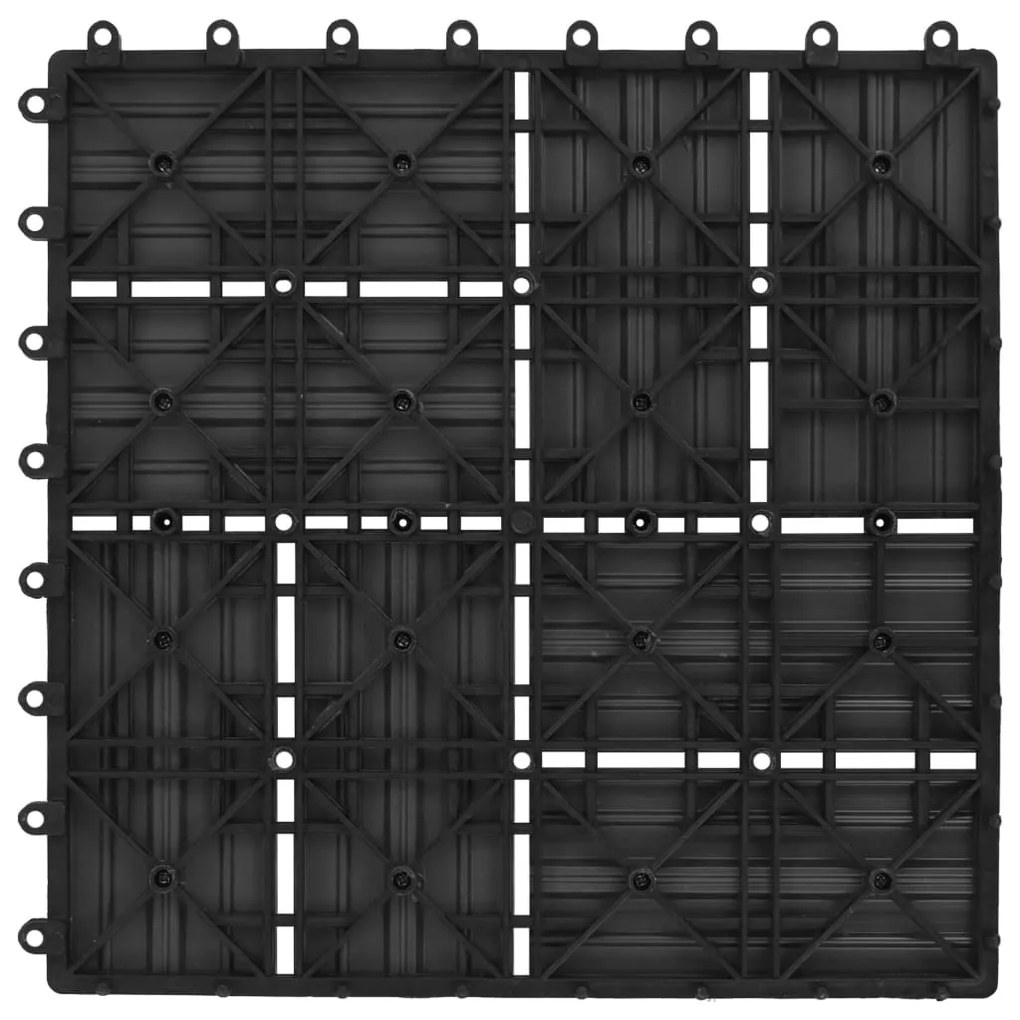 Ladrilhos de pavimento 11 pcs WPC 1m² 30x30 cm preto