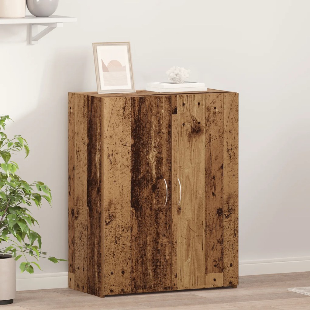 vidaXL Armário de Escritório de Madeira Velha 60 x 32 x 77,5 cm - Madeira de Engenharia