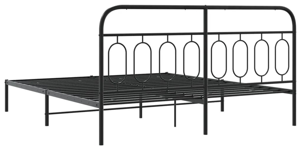 Estrutura de cama em metal com cabeceira 180x200 cm preto