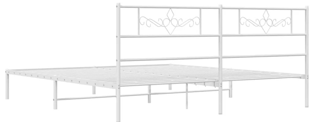 Estrutura de cama com cabeceira 200x200 cm metal branco