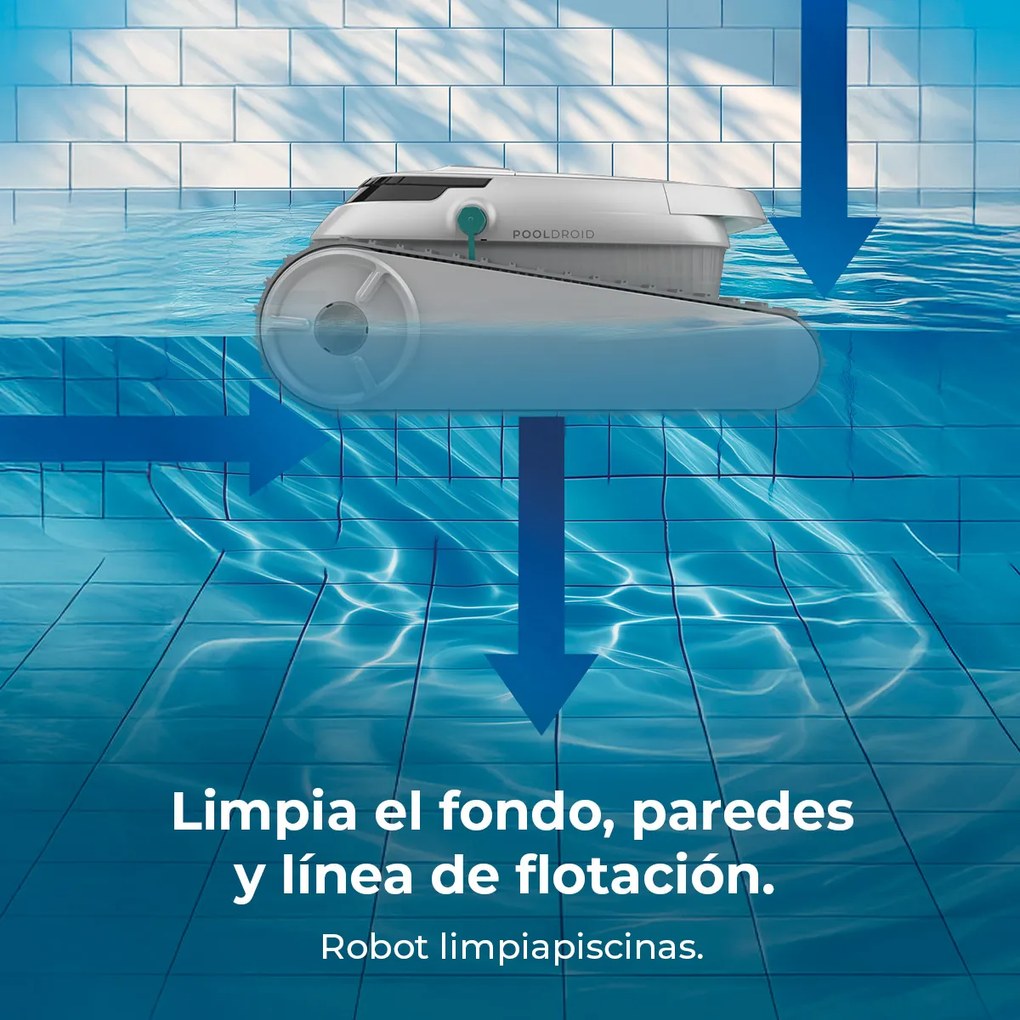 Robô de limpeza de piscinas Conga Pooldroid 5000 TotalClean Pearl para pavimentos, paredes e linha de água