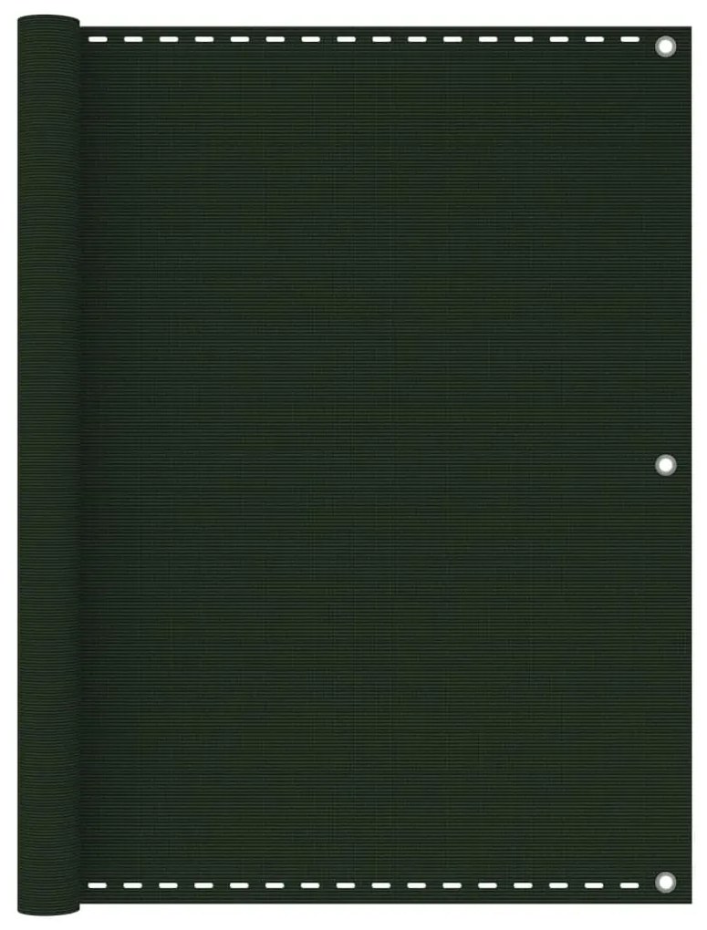 vidaXL Tela de varanda 120x400 cm PEAD verde-escuro