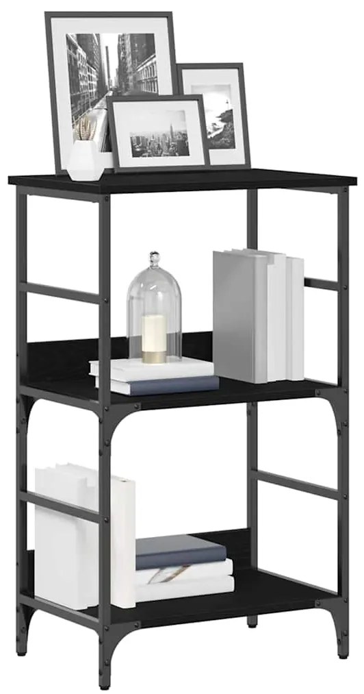 Estante vidaXL Carvalho Preto 50x33x82 cm Madeira Engineered e Aço