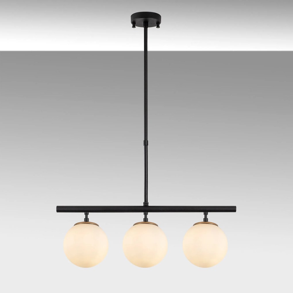 Candeeiro Suspenso Atmaca – Preto Antigo Branco – 60 x 15 cm