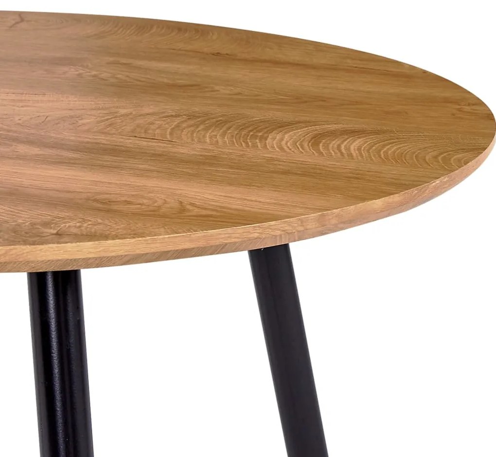 Mesa de jantar 90x73,5 cm MDF cor carvalho e preto