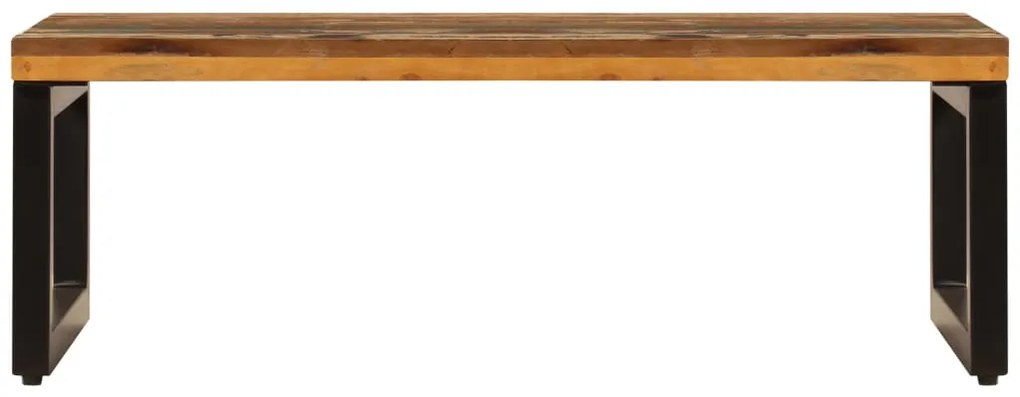 Mesa de centro 100x50x35 cm madeira recuperada maciça e aço