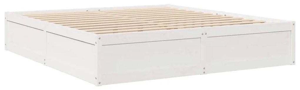 Cama com colchão 180x200 cm pinho maciço branco