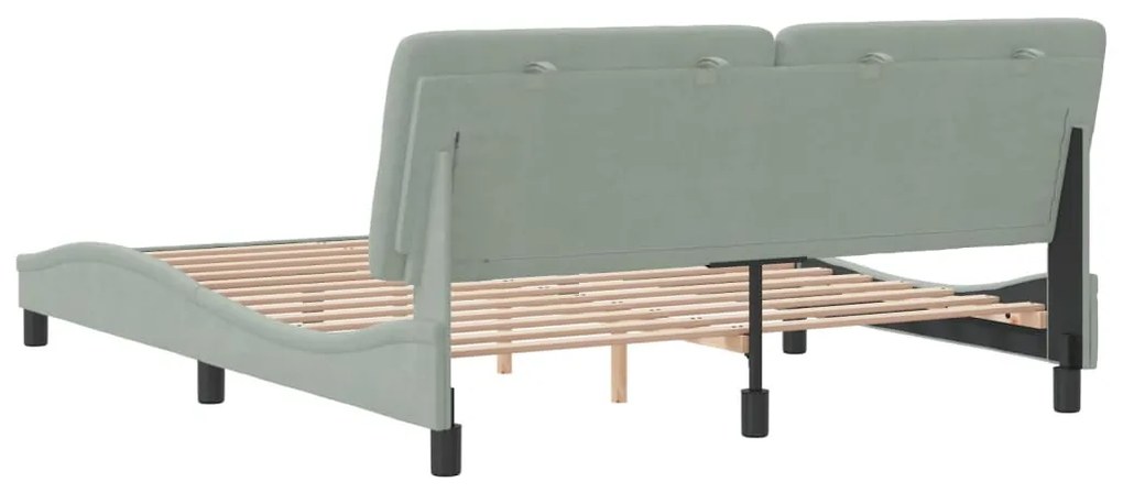 Estrutura de cama sem colchão 160x200 cm veludo cinzento-claro