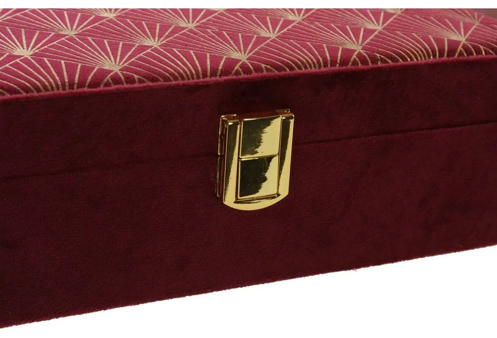 Guarda-Joias DKD Home Decor Madeira Roxo Cor de Rosa 24 x 16 x 7 cm (2 Unidades)