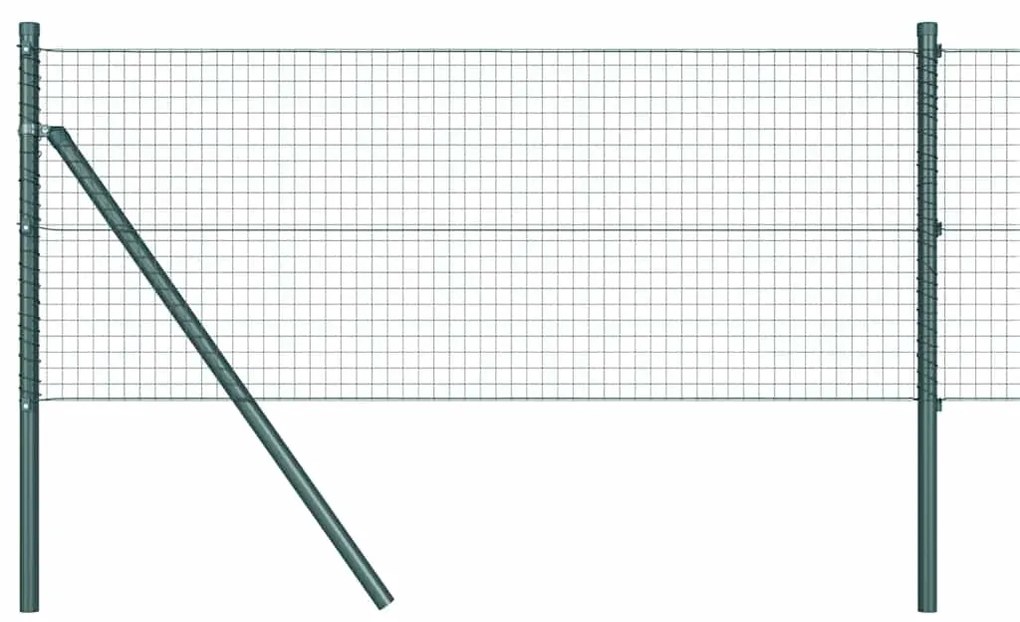 Cerca de Arame Soldado com 13 Postes Verde 0.4x100 m Aço