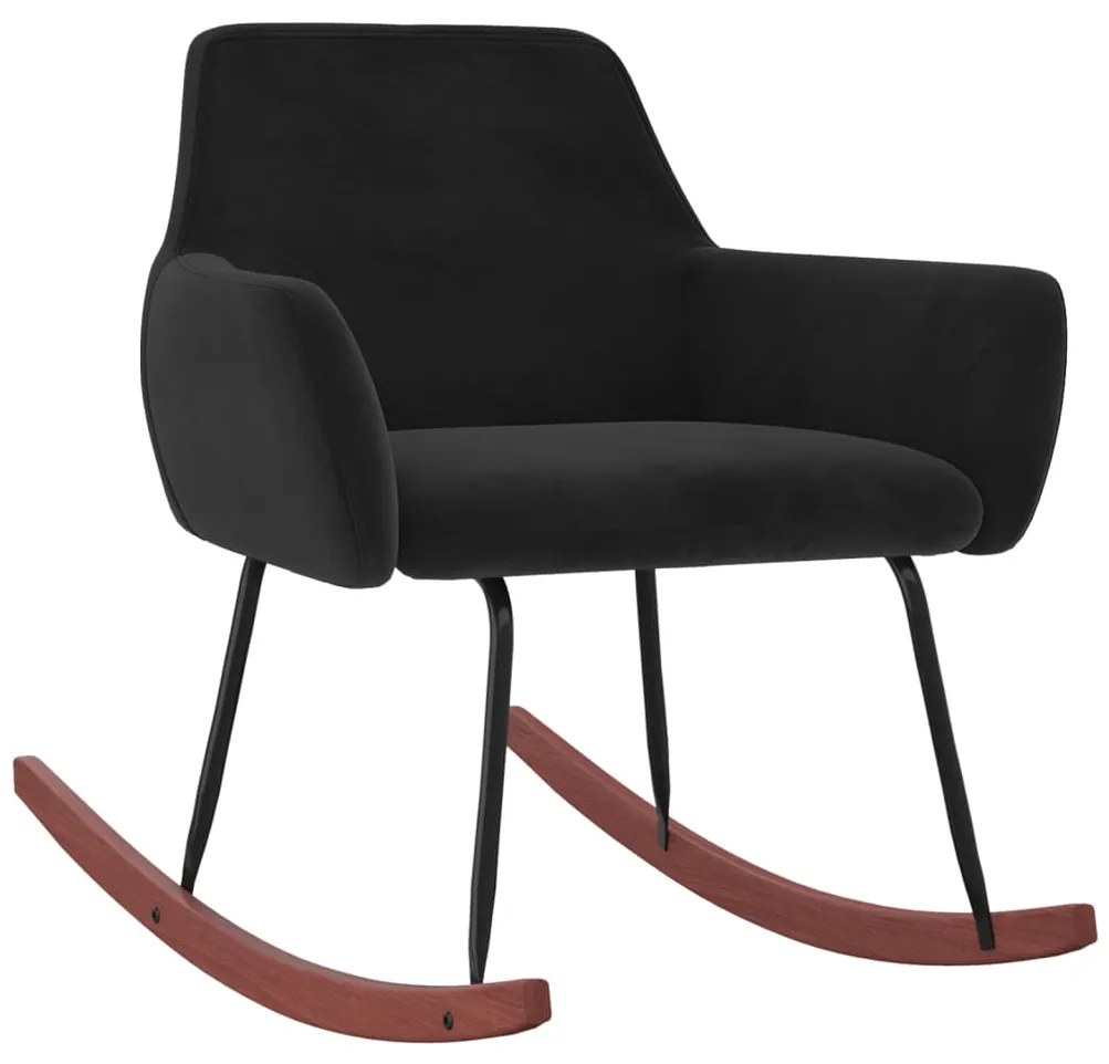 vidaXL Cadeira de baloiço veludo preto
