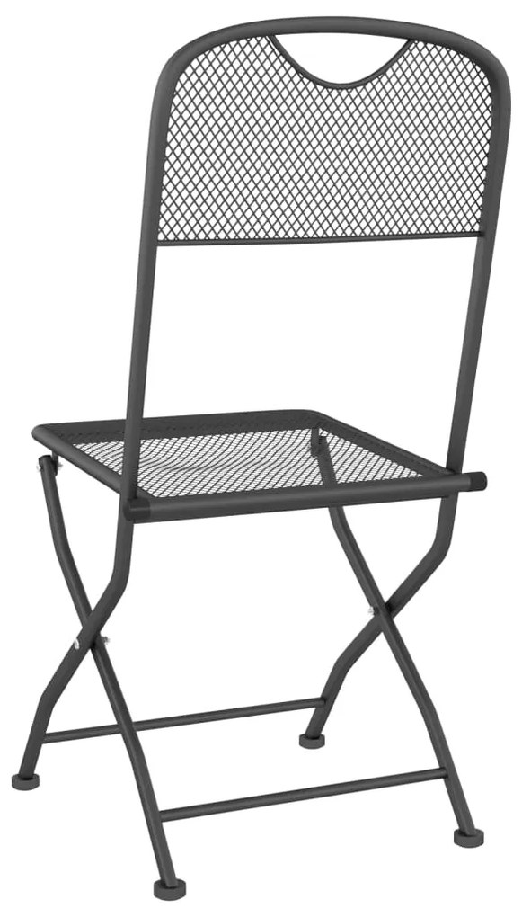Cadeiras jardim dobráveis 4 pcs malha metal expandido antracite
