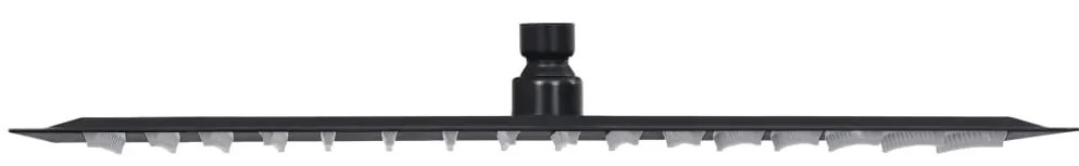 Cabeça de chuveiro retangular 40x30 cm aço inoxidável preto