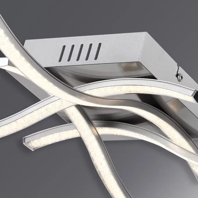 Candeeiro de teto LED Tigull com 4 lâmpadas 46 x 46 x 10 cm Prateado
