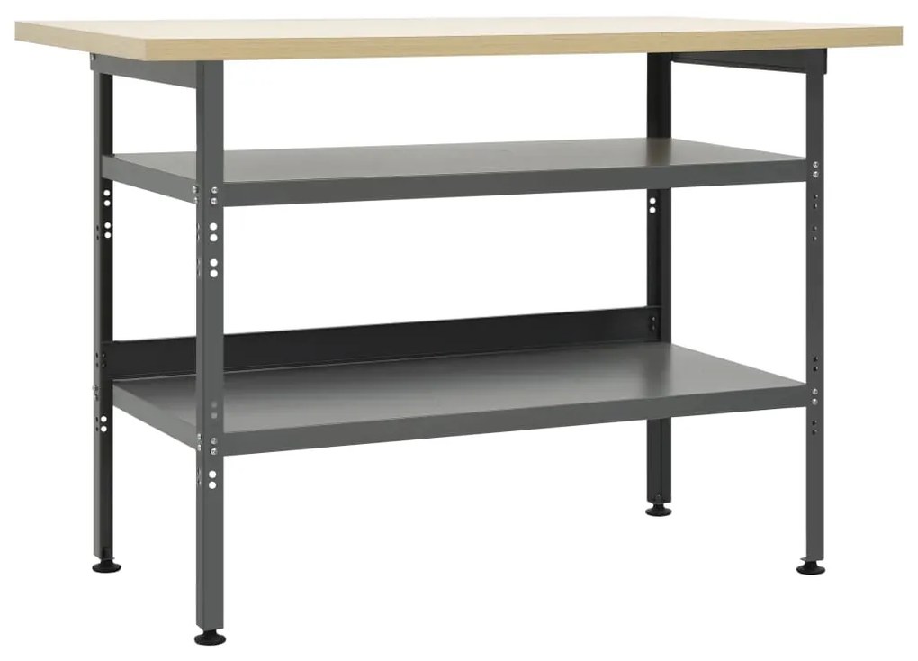vidaXL Bancada de trabalho 120x60x85 cm aço cinzento