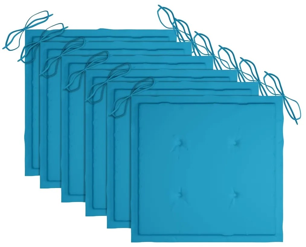 Cadeiras de jardim com almofadões 6 pcs acácia maciça