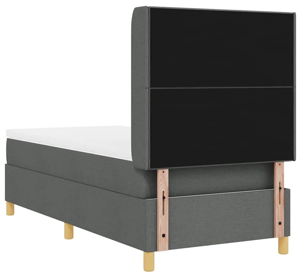 Cama Box com Colchão Cinza Claro 100 x 200 cm, Tecido
