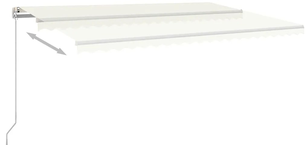 Toldo automático c/ LED e sensor de vento 5x3,5 m cor creme