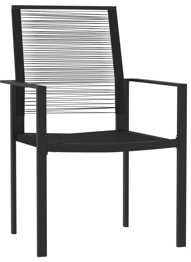 3 pcs conjunto de jantar para jardim preto