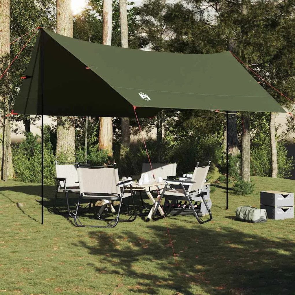 Lona de campismo 462x306x211 cm impermeável verde azeitona