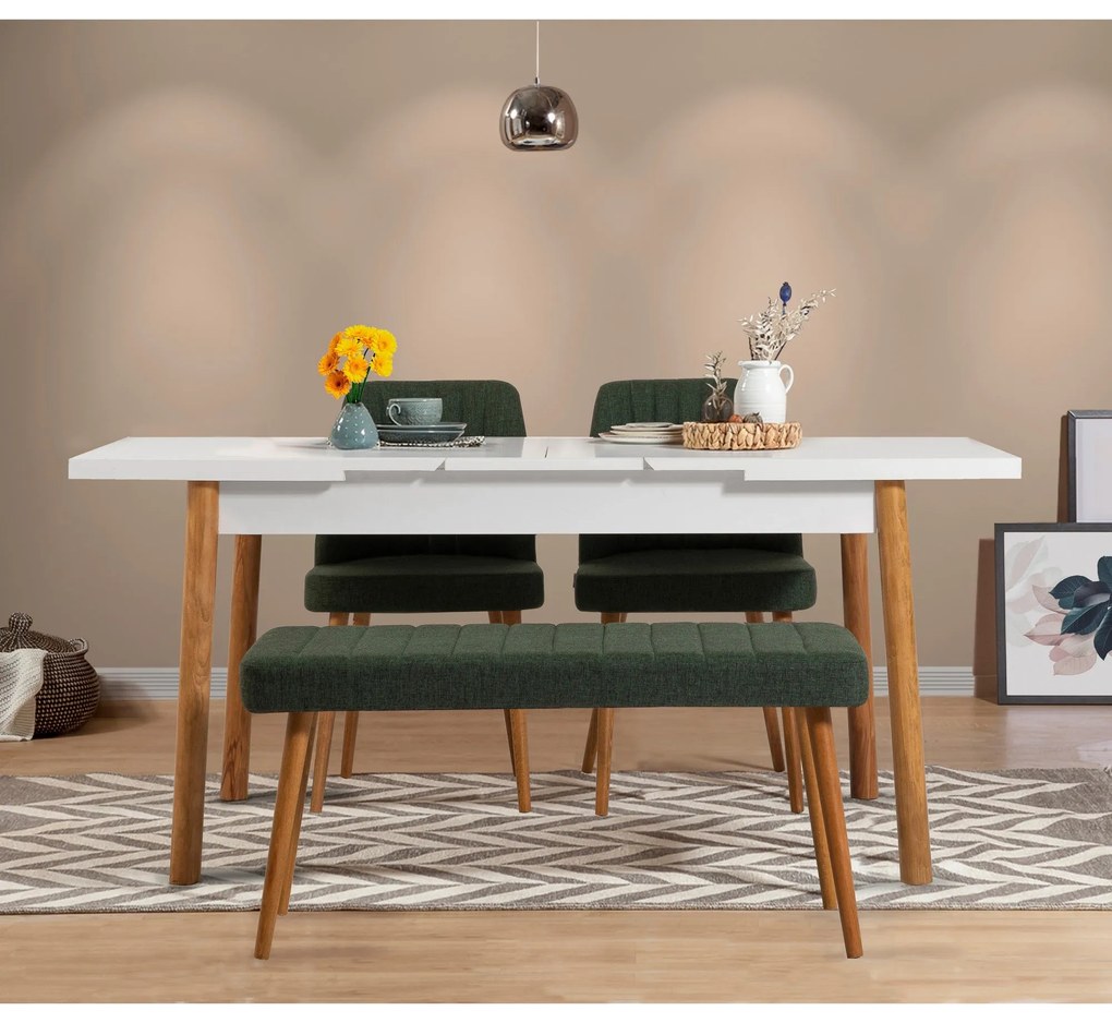 Conjunto de Mesa de Jantar Extensível Santiago – Pinho Atlântico, Bran