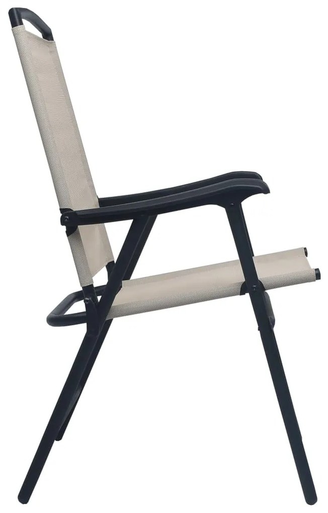 Cadeiras de jardim dobráveis 2 pcs textilene creme