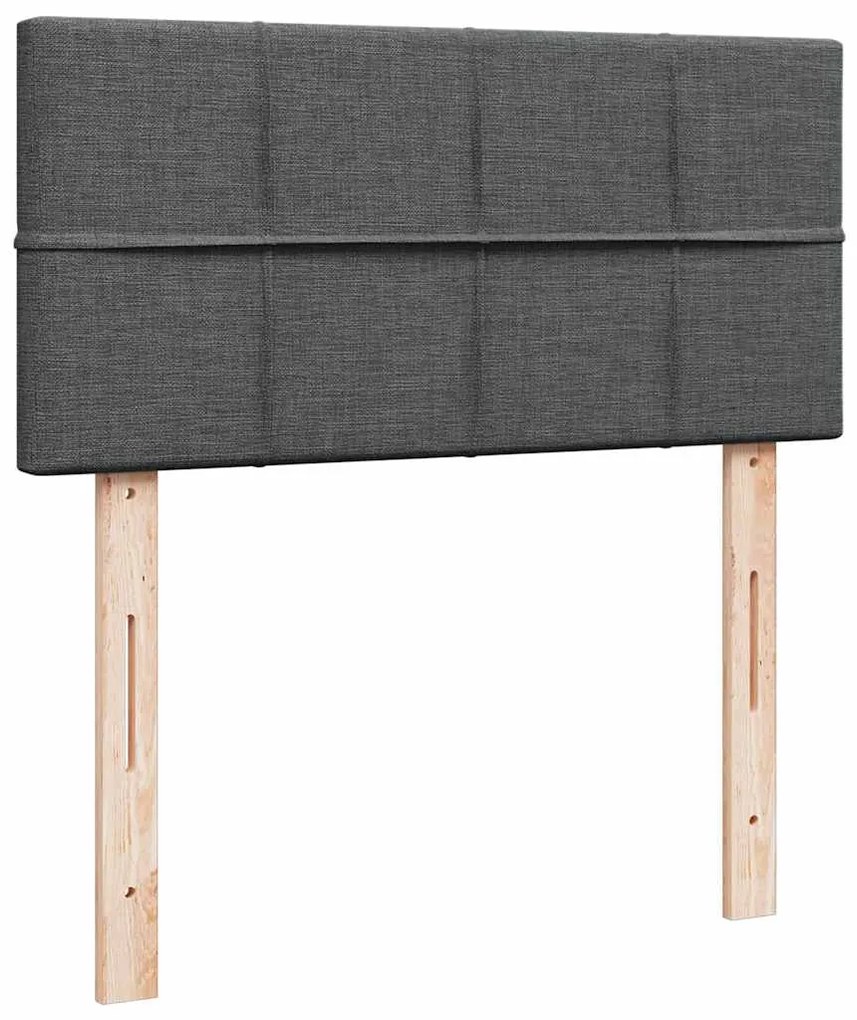 Cama com molas/colchão 90x190 cm tecido cinza-escuro