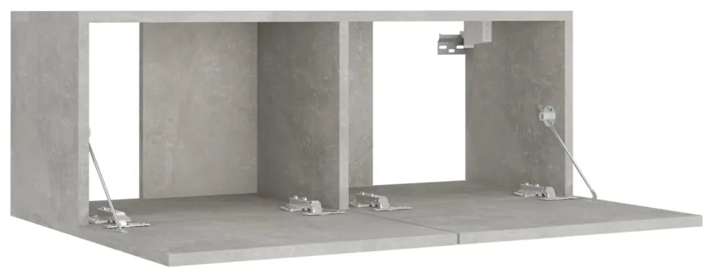 Conjunto móveis de TV 4 pcs madeira processada cinzento cimento