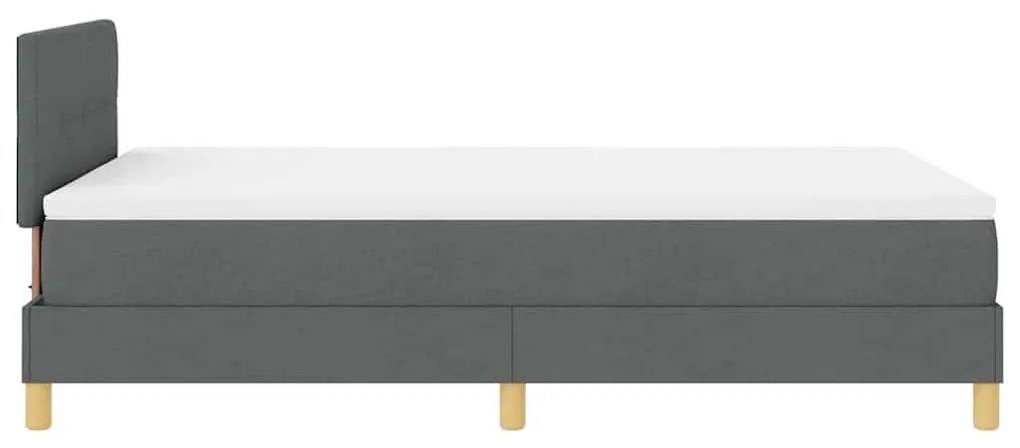 Cama Box com Colchão e LED Cinza Escuro 120x200 cm Tecido