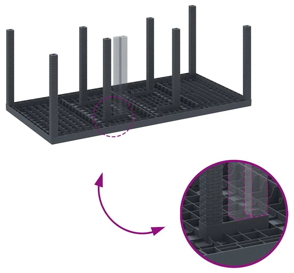 Conjunto de Jantar para Jardim 9 pcs Antracite Polipropileno