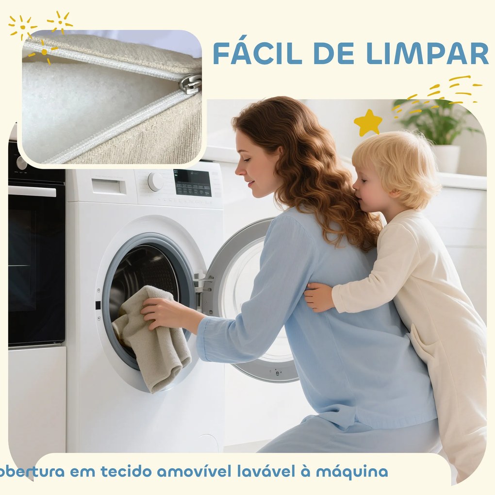 Conjunto de 7 Blocos de Espuma para Crianças Blocos de Psicomotricidade com Capas de Veludo Laváveis Multicolor