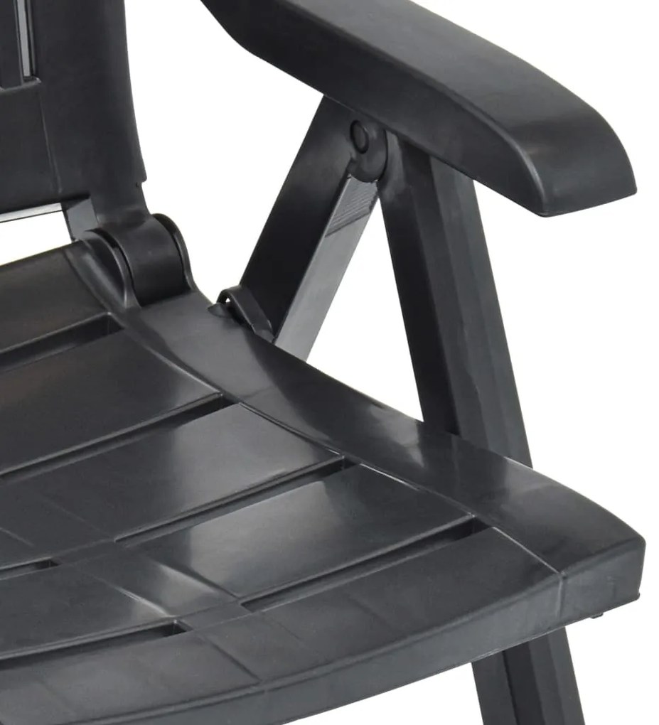 Cadeiras de jardim reclináveis 2 pcs plástico antracite