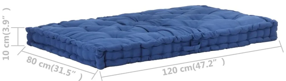 Almofadão p/ móveis de paletes algodão 120x80x10 cm azul-claro