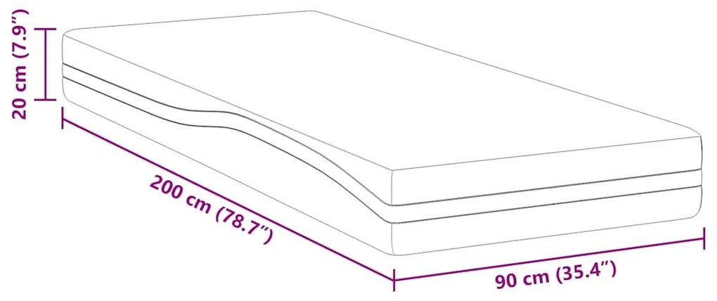 Colchões Branco, Cinza 90 x 200 cm