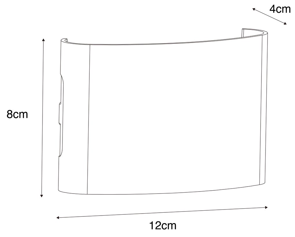 Candeeiro de parede exterior cinzento escuro com LED 4 luzes IP54 - Silly Moderno