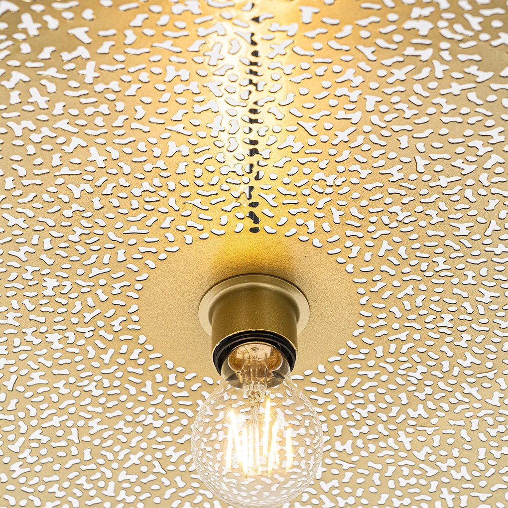 Candeeiro de suspensão oriental preto com dourado 60 cm - Japke Oriental