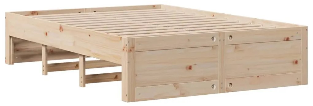 Cama com estante sem colchão 140x200 cm pinho maciço